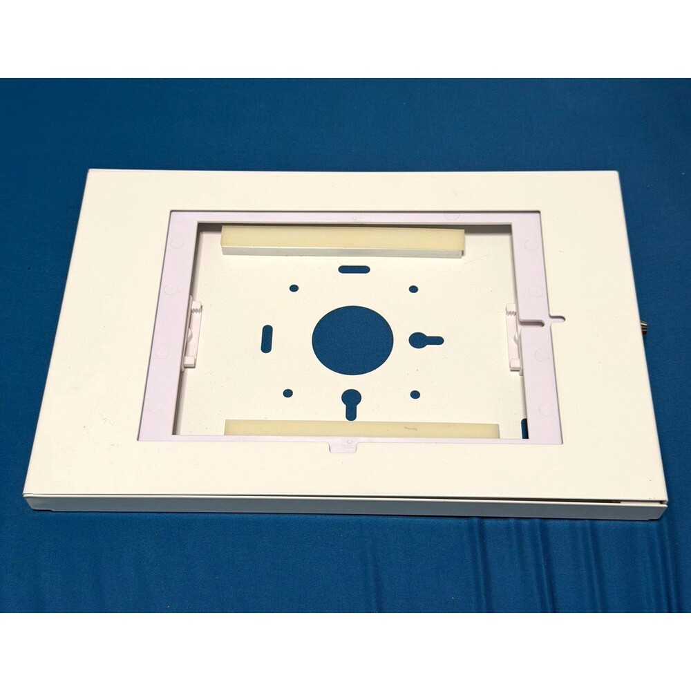 White Lockable Metal Recessed Wall-Mount Enclosure, 2 Keys 8.9x13.3in